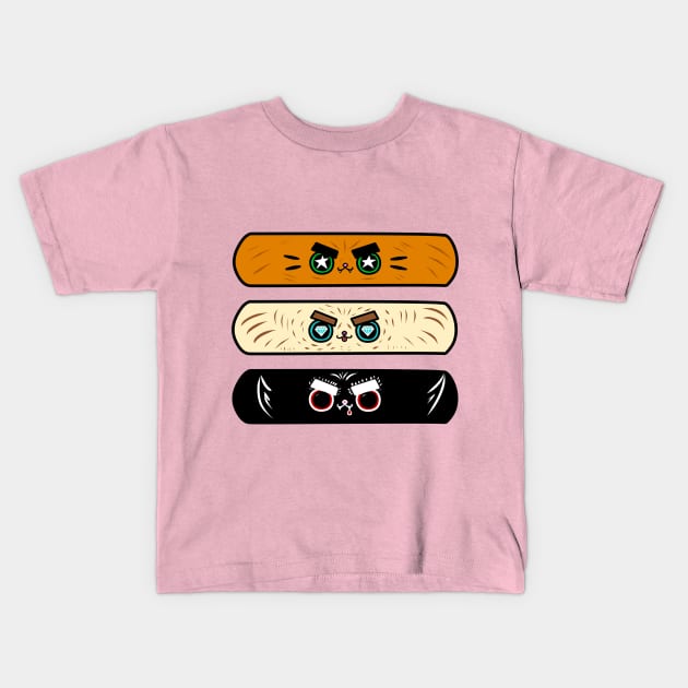 Cute cats patches Kids T-Shirt by HamsterOver